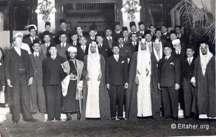 1944 - Prime Minister Mohammed Mahmoud Pasha and Prince Faysal Bin Abdelaziz